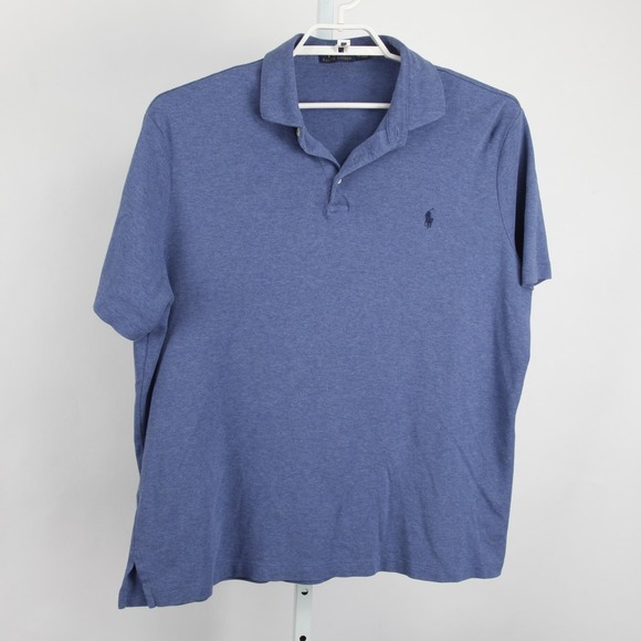 Polo Ralph Lauren Polo Shirt Mens 2XL Blue Heather Cotton Pony Logo Casual - Picture 2 of 11